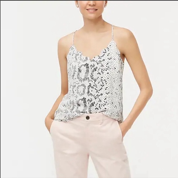J. Crew Tops - Jcrew Scalloped Snakeprint Cami